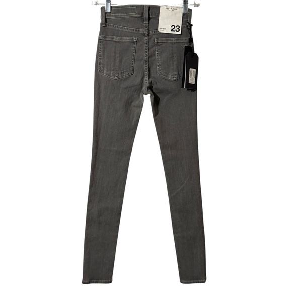 NWT Rag & Bone High Rise Skinny Coated Rin Gray Denim Jeans Womens 23 - Picture 3 of 16